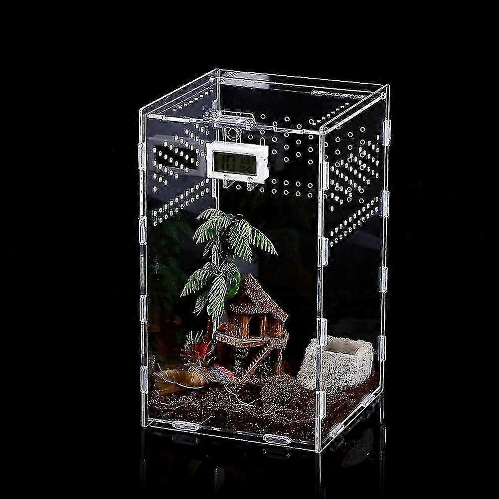 Clear Acrylic Insect Reptile Feeding & Breeding Box for Spiders, Lizards, Small Pets Enclosure
