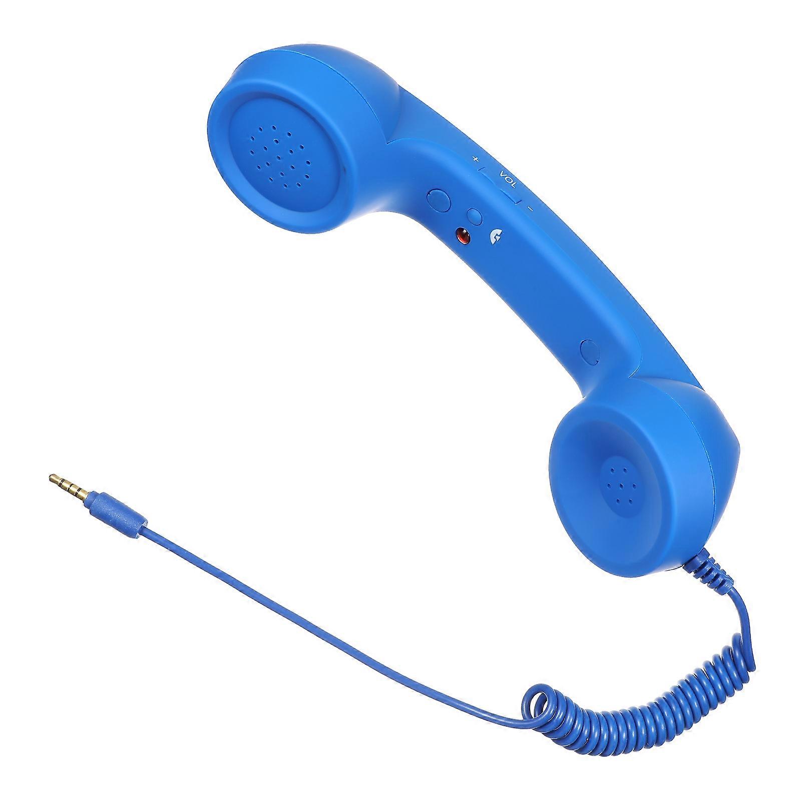 Retro Style Telephone Radiation Receiver – Blue, Adjustable Tone for All Devices, Classic Design for Mobile Use