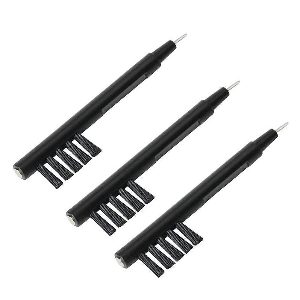5 Pcs U-shaped Hearing Amplifier Cleaning Brush with Wax Loop and Magnet (Black)