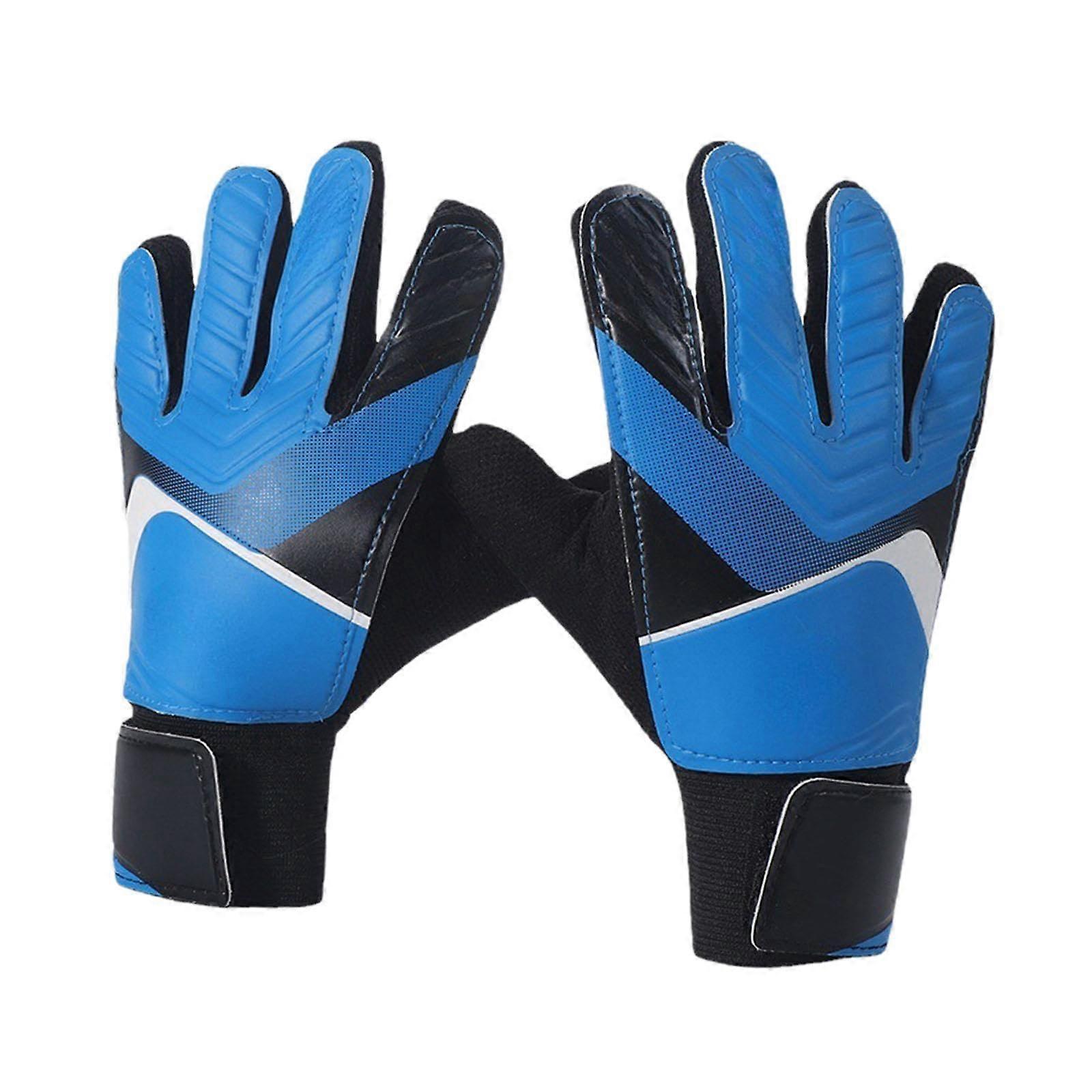 Goalkeeper Gloves for Boys Girls Size 7 Non-Slip Anti-Collision Football Gloves Blue Durable Design