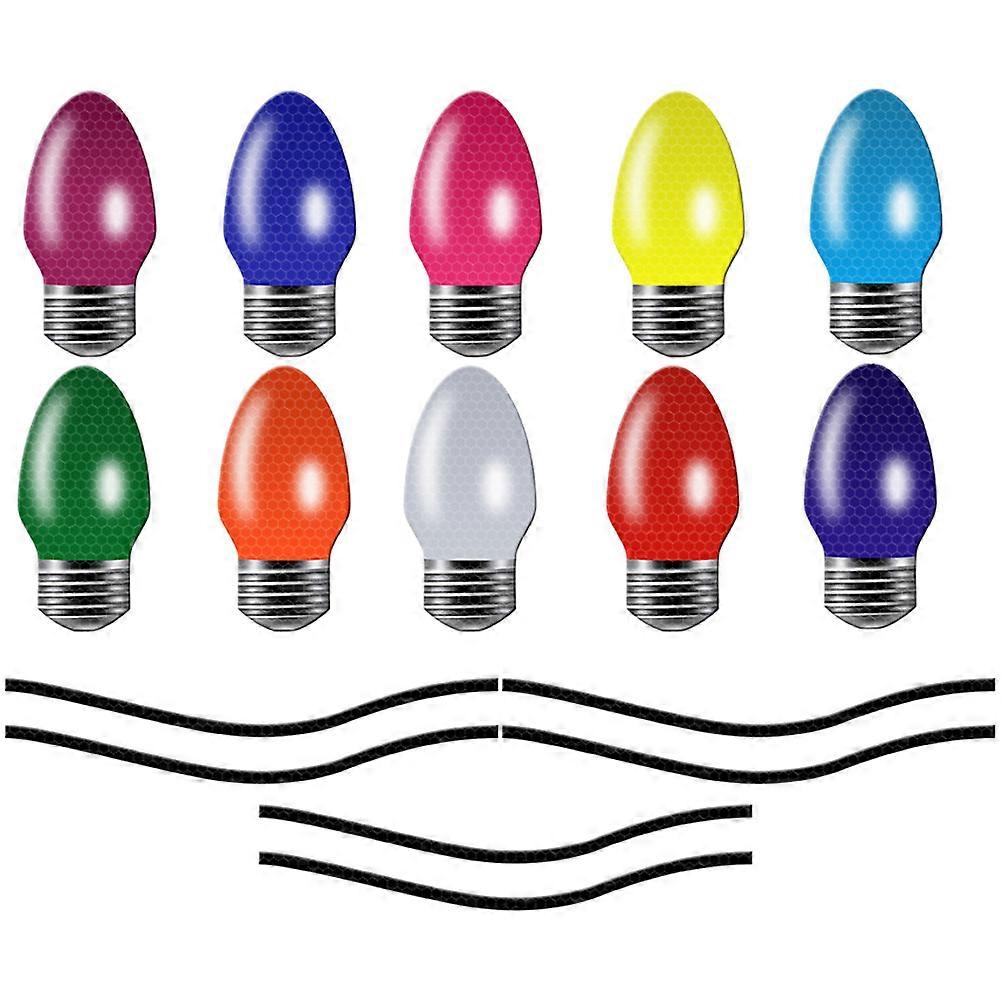 クリスマスデザイン電球マグネットステッカー反射PVC素材車の装飾10x5cm 1セット