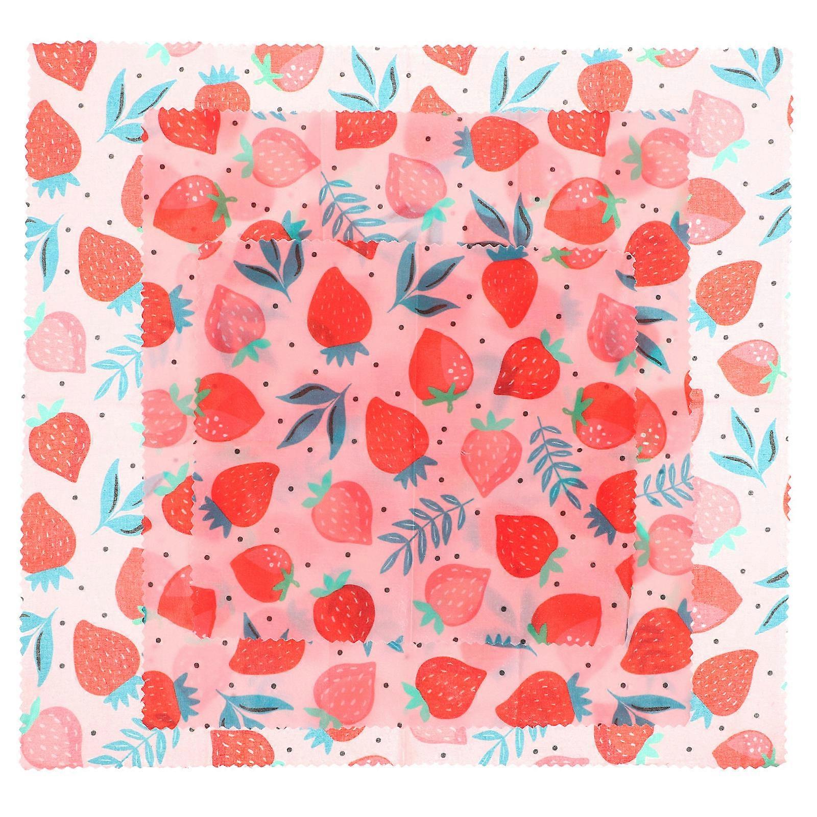 Beeswax Covering Dish Cloth Food Wrappers Rectangular Shape Simple Design Daily Use 3Pcs Set