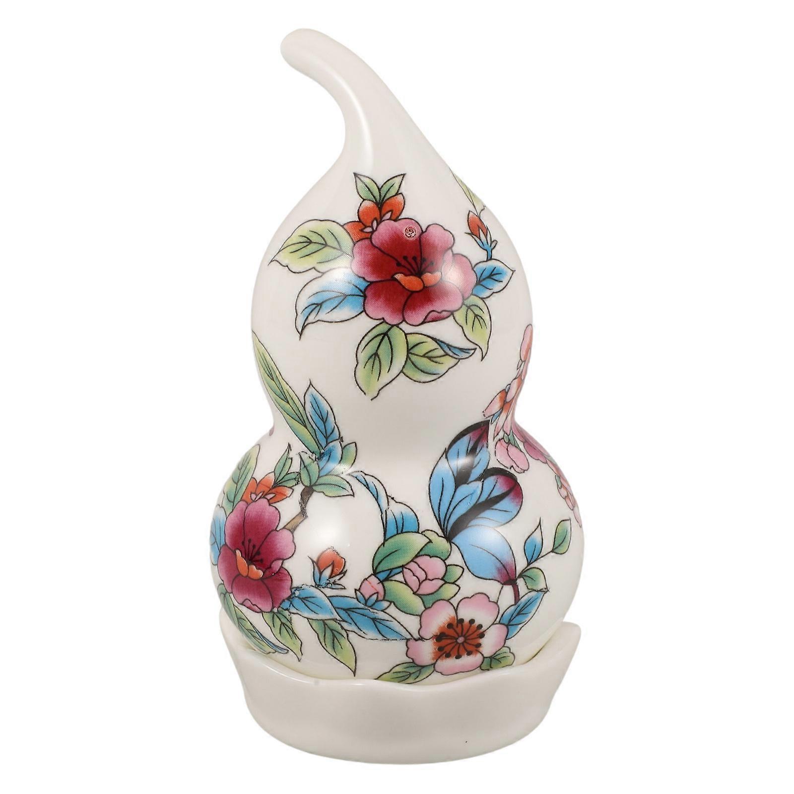 Toothpick Organizer Ceramic Toothpick Holder Gourd Shape Dust-Proof Multi-functional Storage 1Pcs