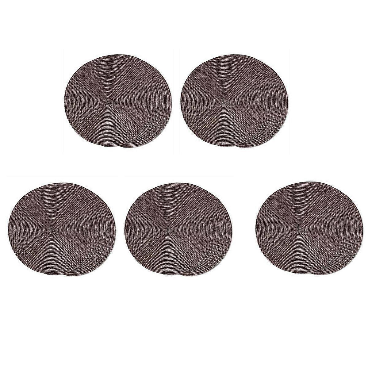 Round Braided Placemats Set of 30 Table Mats for Dining Tables Woven Washable Non-Slip Place Mats 15