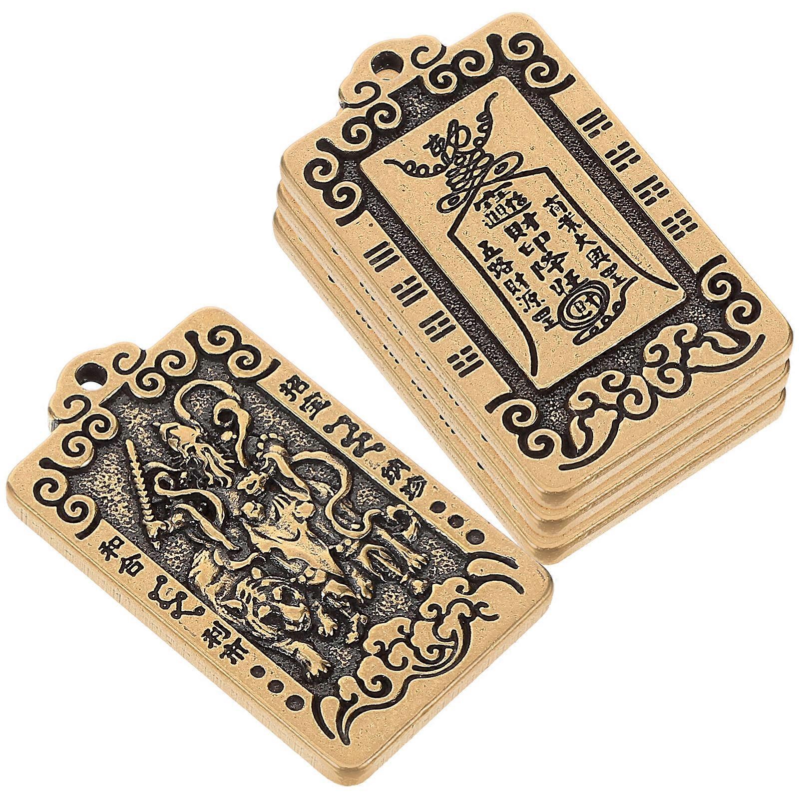 Lucky Fu Pendants Fortune Card Good Luck Collectors Multi Color Rectangular Shape Auspicious Design