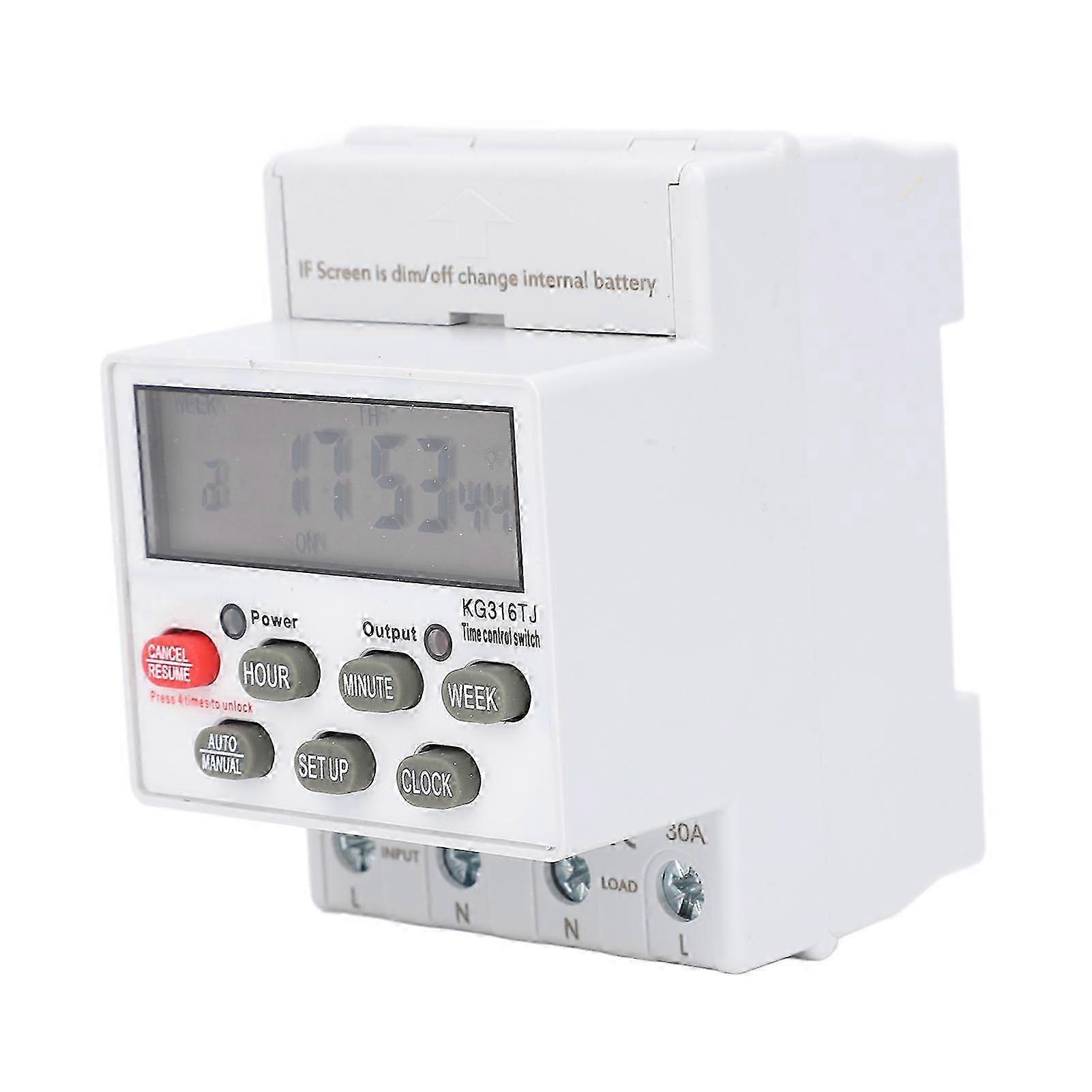 Digital Timer 1 Minutes to 168 Hours Programmable Timed Electrical Power Switch 220V 30A hwy