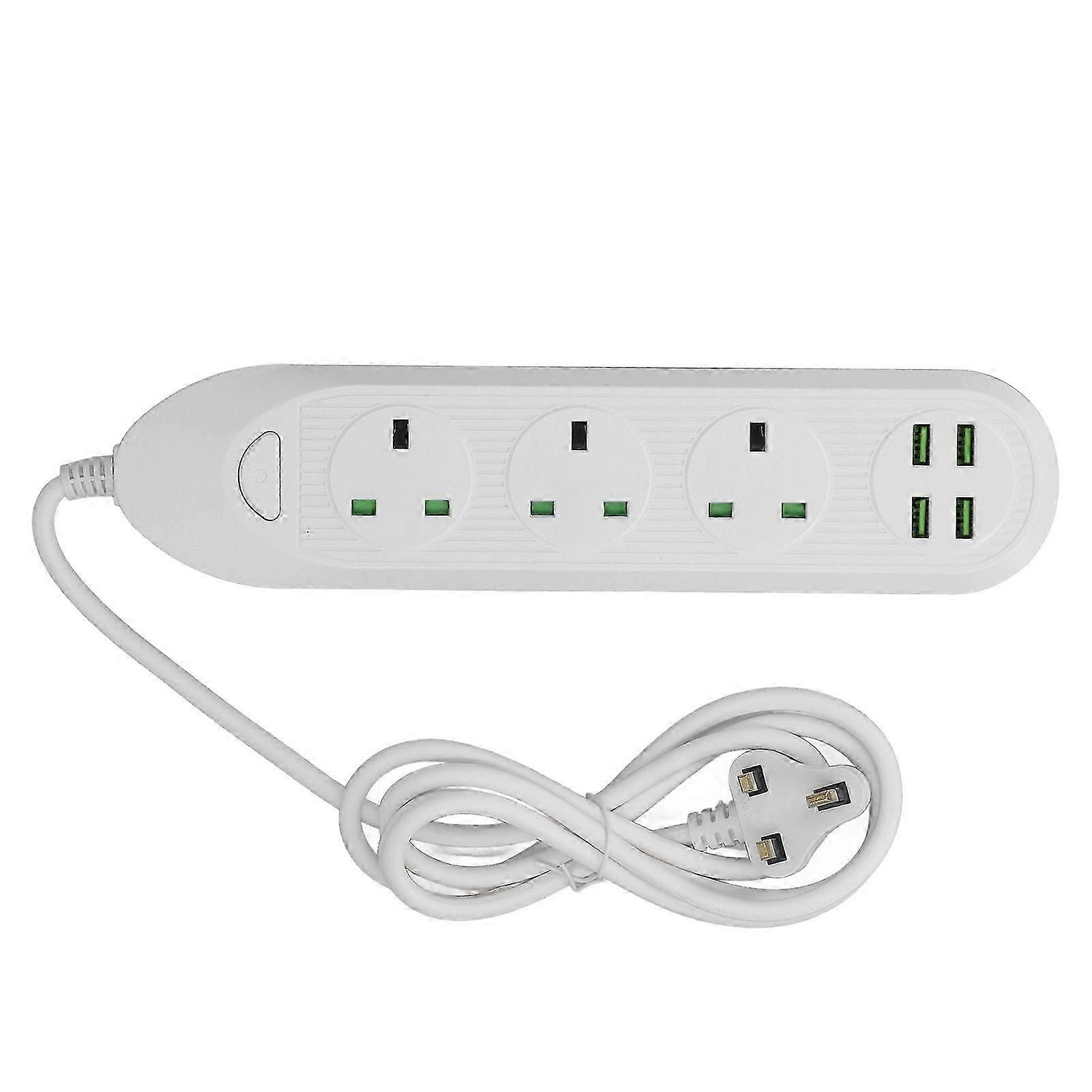 Power Strip Extension Long Cord 2500W Multi Functional with USB Port White Plug 110?250V