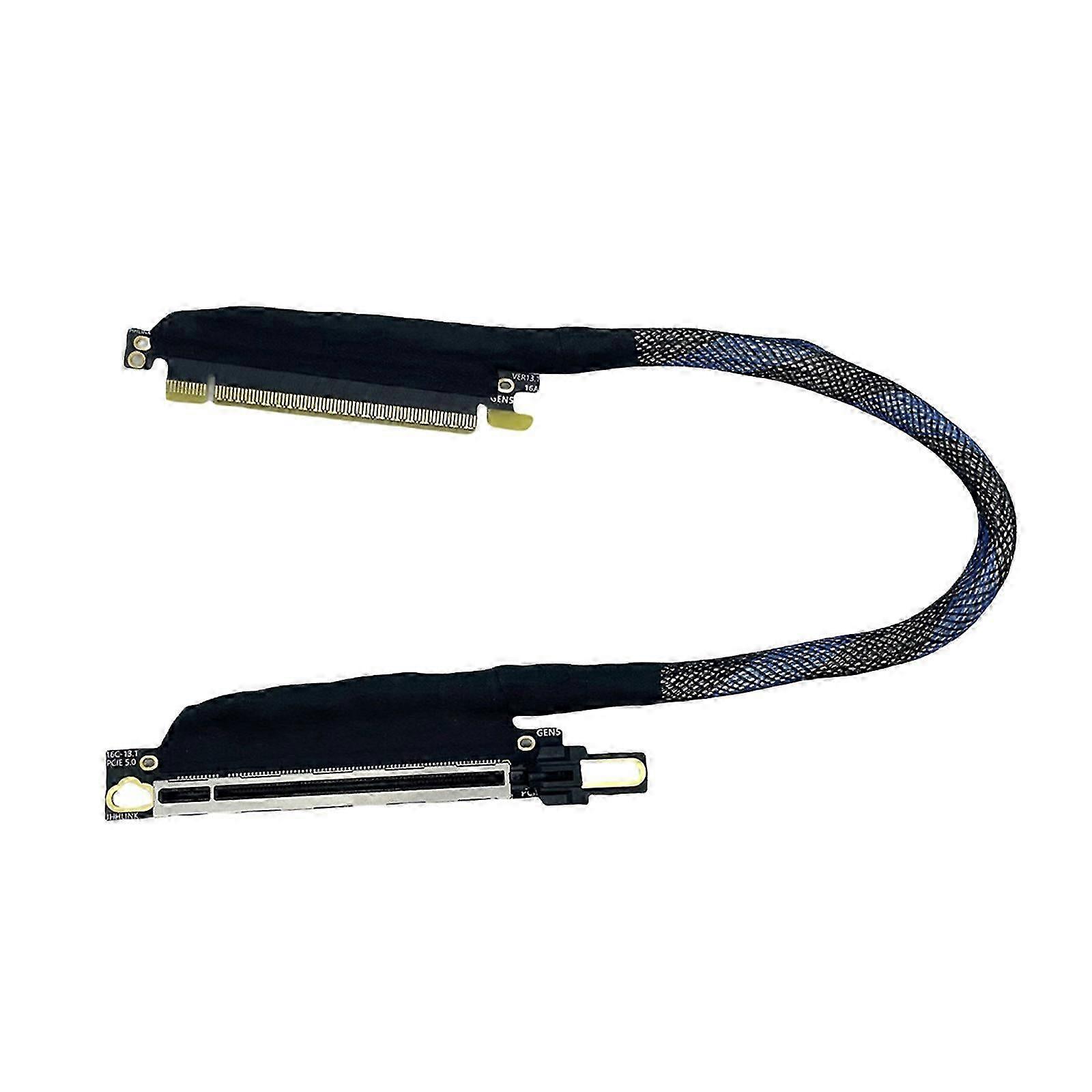(60Cm) Pcie 5.0 X16 Extension Cable Supports Double Directional Bandwidth Durability For Gpu And Solid Disk Expansion Cord
