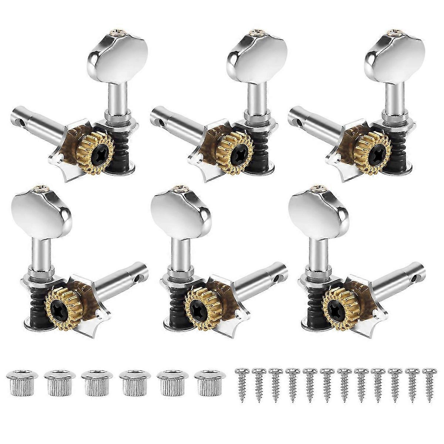 3L3R 6Pcs 1:18 Guitar String Tuning Pegs Tuner Machine Heads Knobs Tuning Keys for Acoustic or Elect