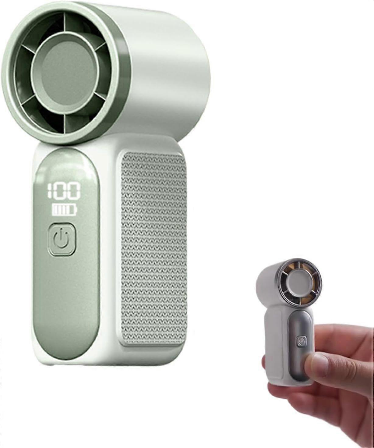 Mini Portable Handheld Fan, Speed Adjustable Turbo Powerful Cooling Fan with LED Digital Display, 3000mAh Battery Rechargeable Personal Cooler for Wom