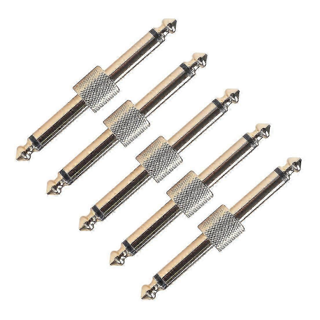 5pcs 1/4 Inch 6.35 Mm Guitar Effects Pedal Connector Coupler Jack Interface Cable Adapter