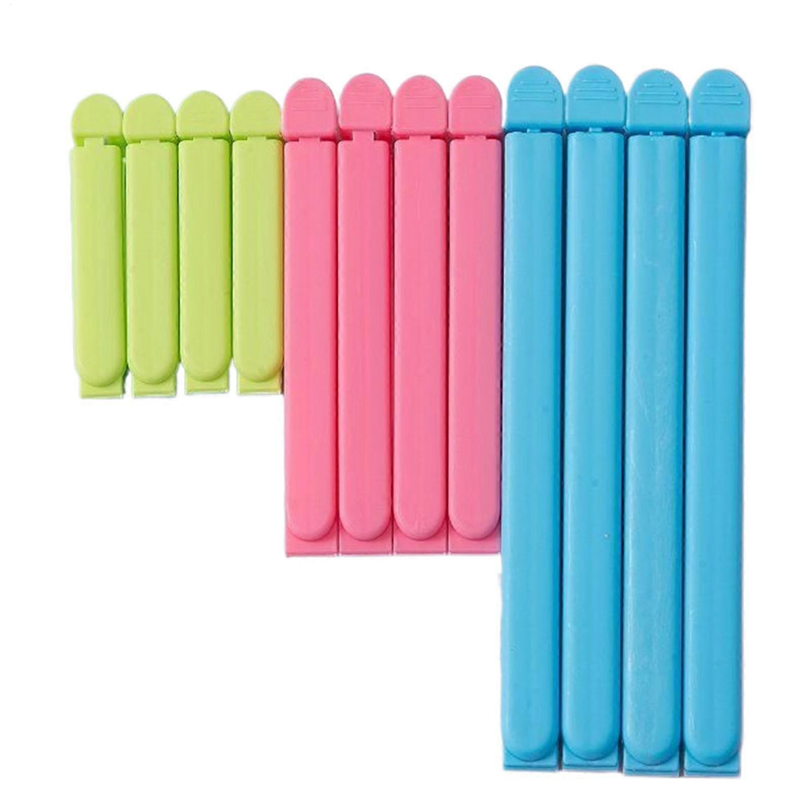 Food Bag Clips, 12 Different Sizes, Vibrant Colors, Multipurpose, SpaceSaving