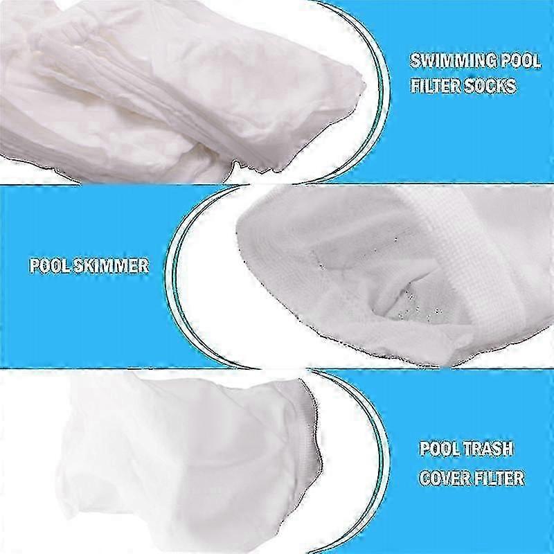 20-pack Reusable Ultra-fine Mesh Sock Filter for Pool Debris Catching