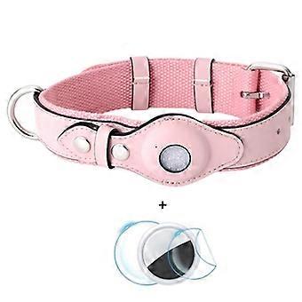 Für Apple AirTag Haustier Hundehalsband Tracker S Größe PU Leder Wildleder 51cm Länge 3cm Breite für 6-15kg Hund