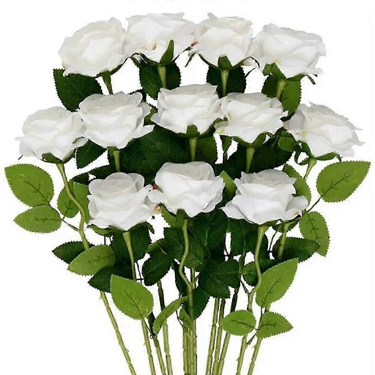 12 artificial roses, long stems