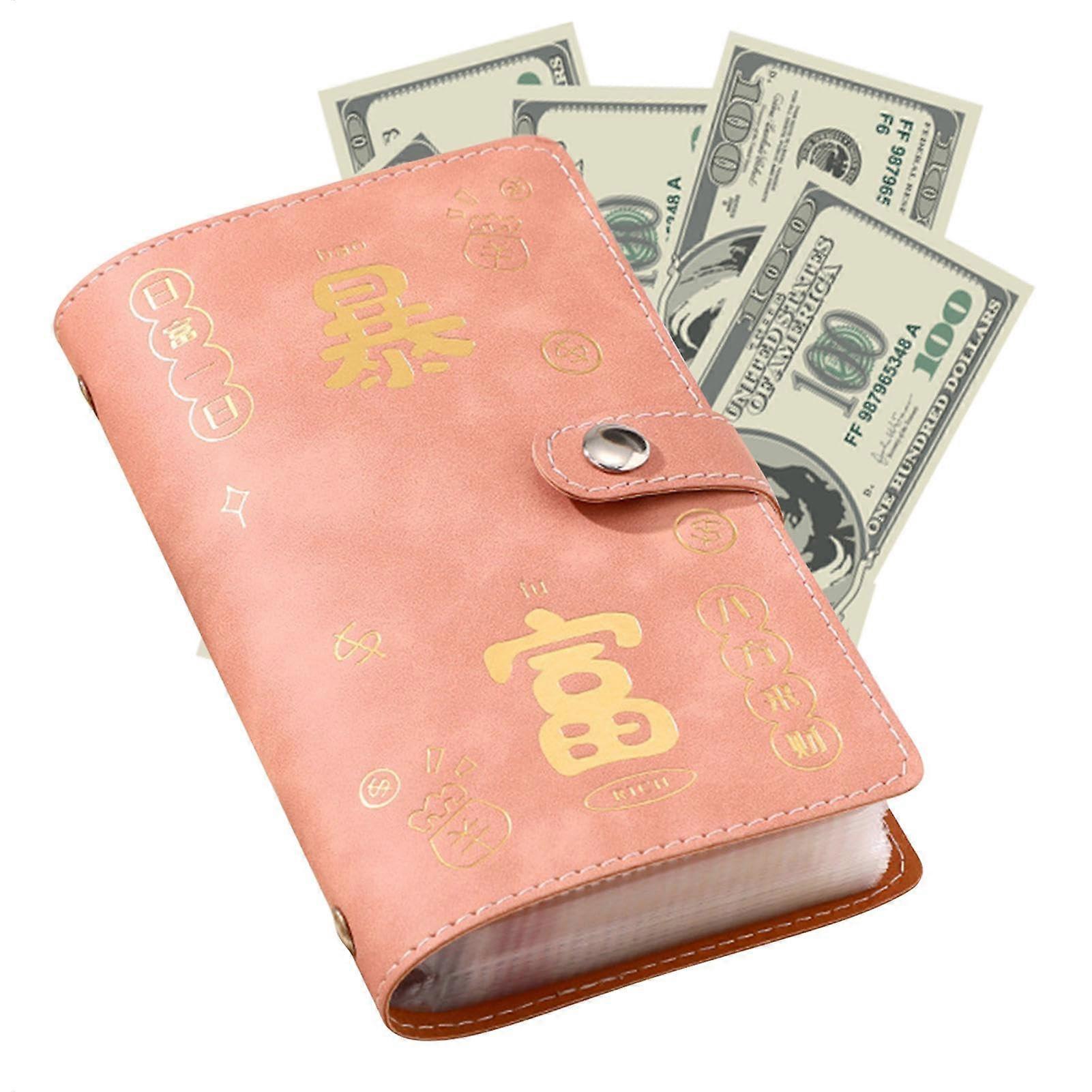 Savings book with, expense sheets , 50 sheets, multiple compartments, booklet, cash organization tool for rose planning.