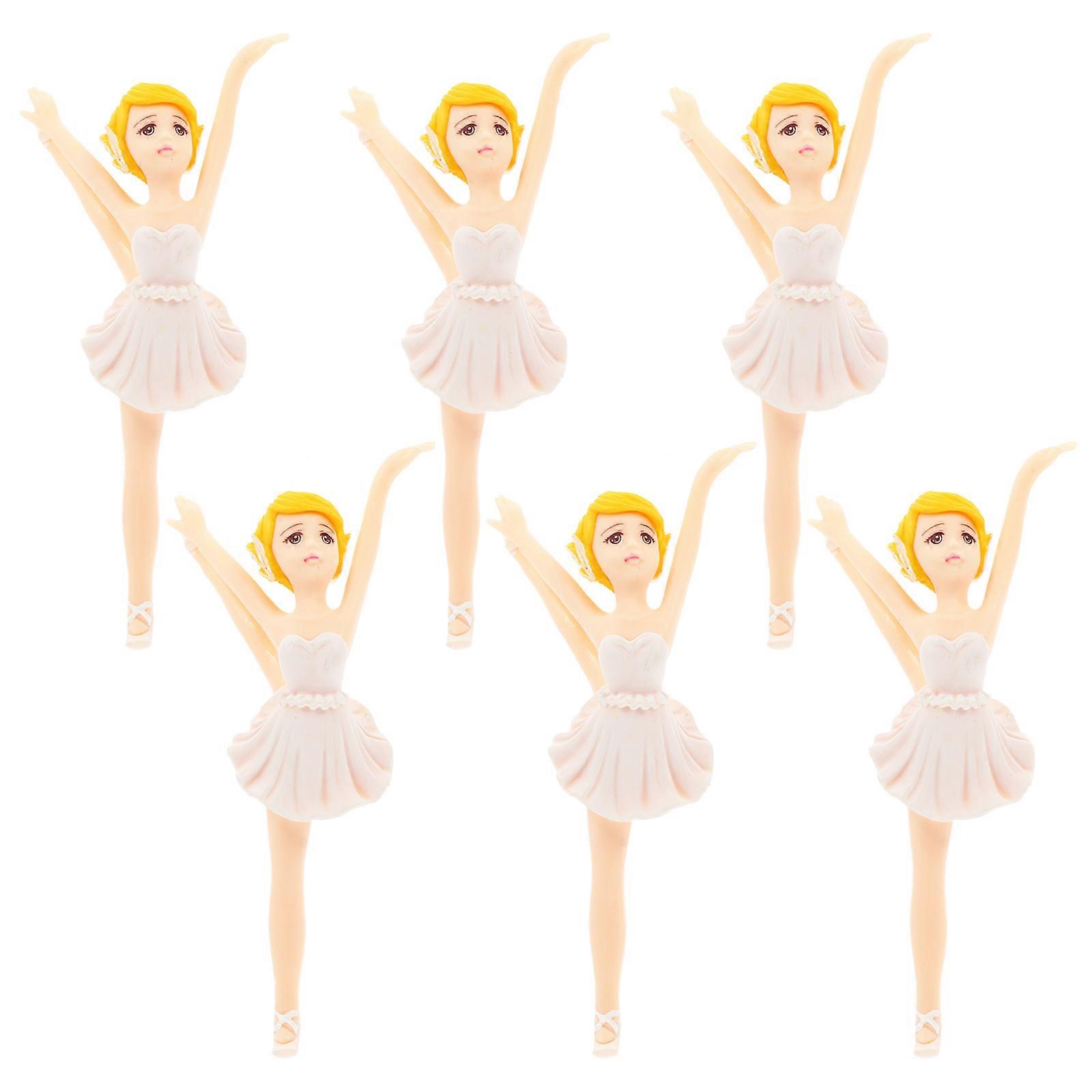 6 Pcs Ballet Keychain Pendants Purple Plastic Decorative Accessories for Model Girl Cake Toppers