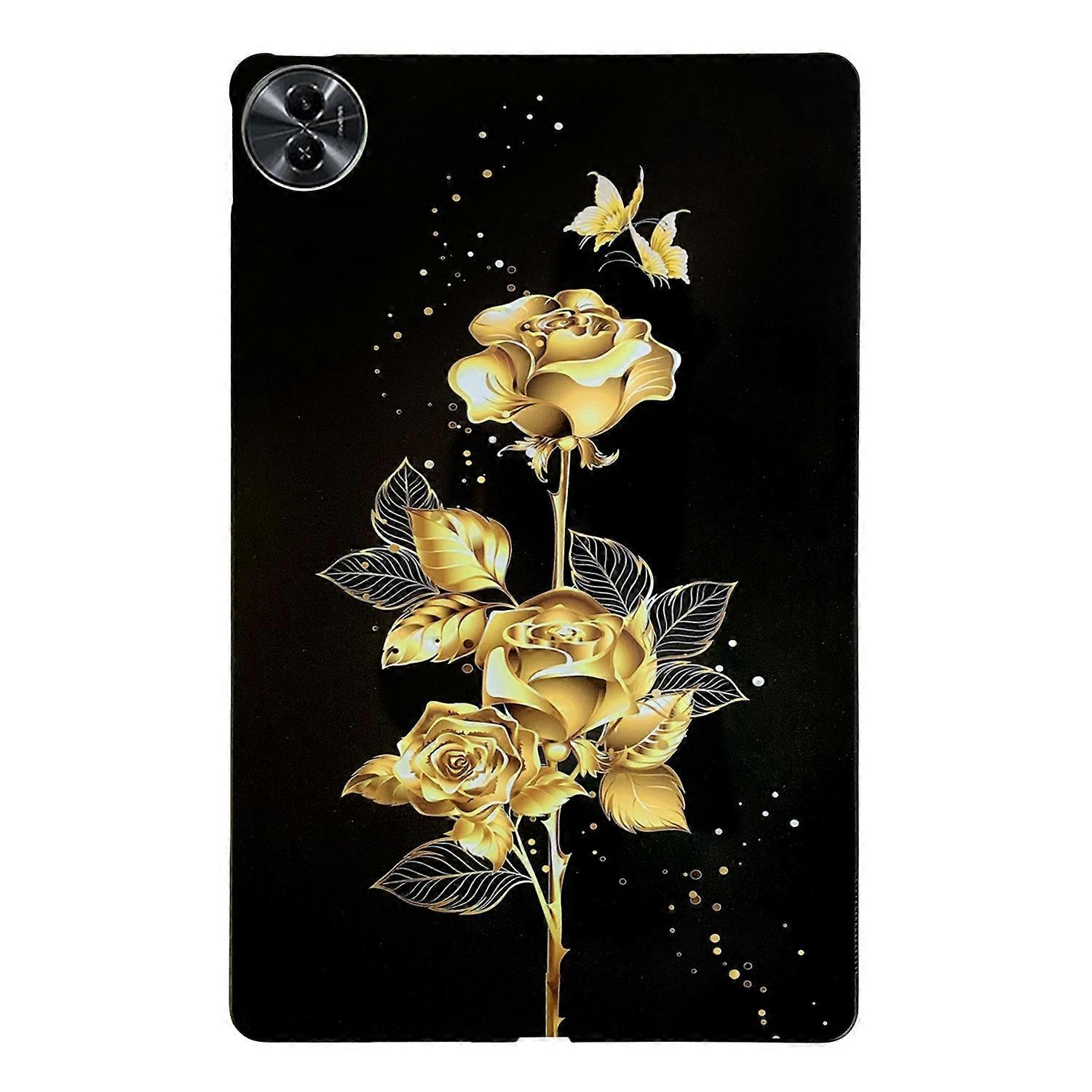 Painted TPU Tablet Case For Realme Pad 2 - Golden Rose