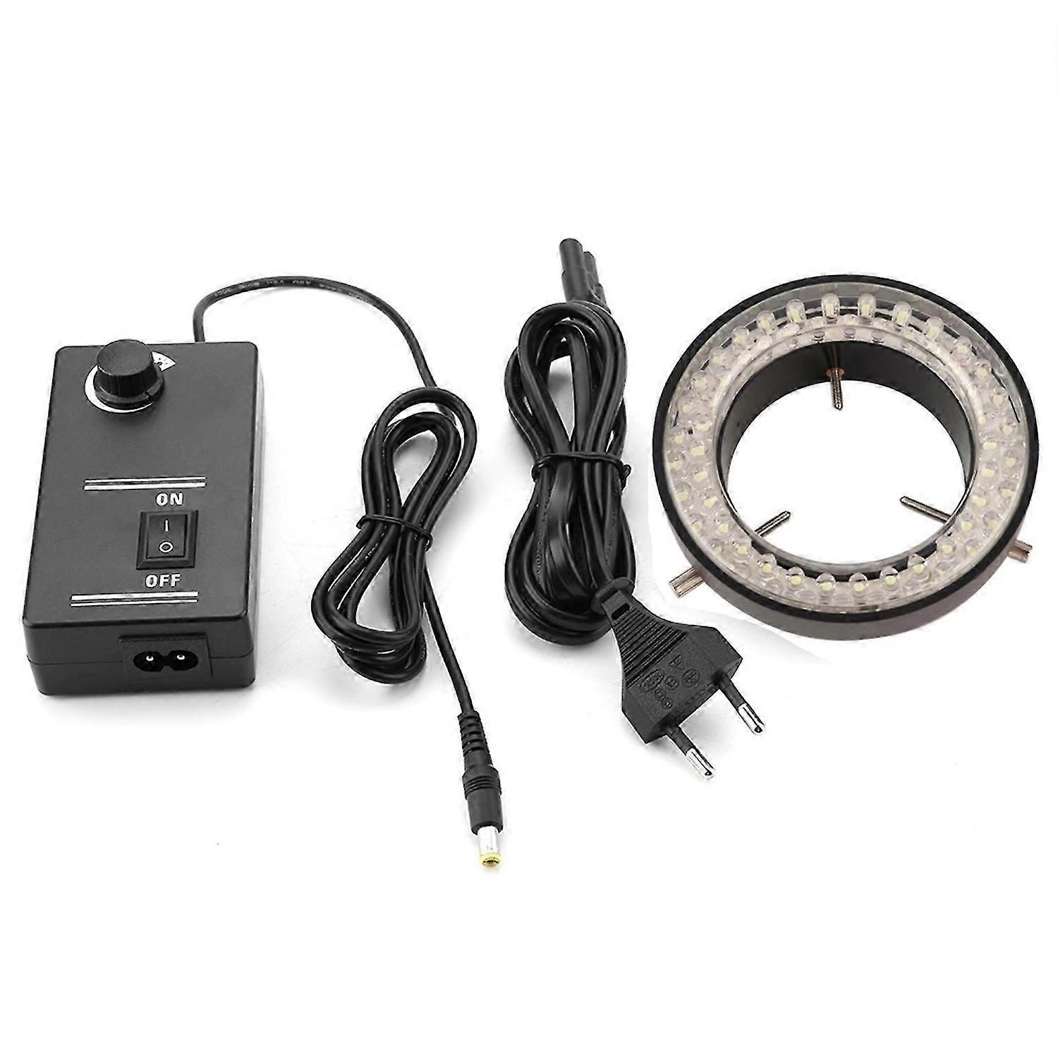 3.5W Microscope Camera 60LED Light Source Brightness Adjustable Ring Lamp 100240V