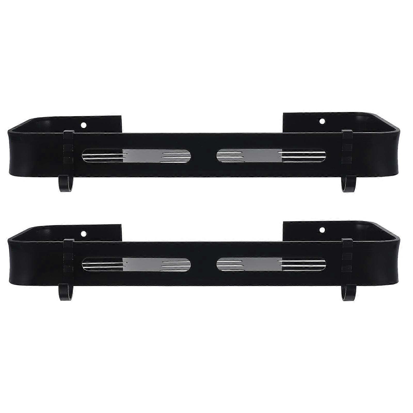 2pcs Wall Mounted Bathroom Organizer Shelf for Toiletries, Space Saving Shower Storage Rack No Drill Required