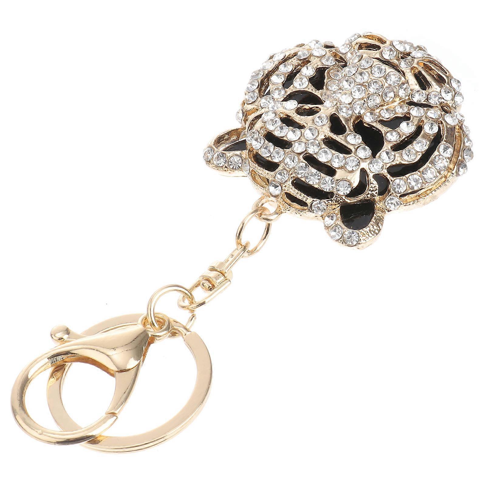 Animal Keychain Chic Tiger Head Shaped Pendant Key Ring For Outdoor Activities 11X5X4.5CM Zinc Alloy Bag Ornament 1Set