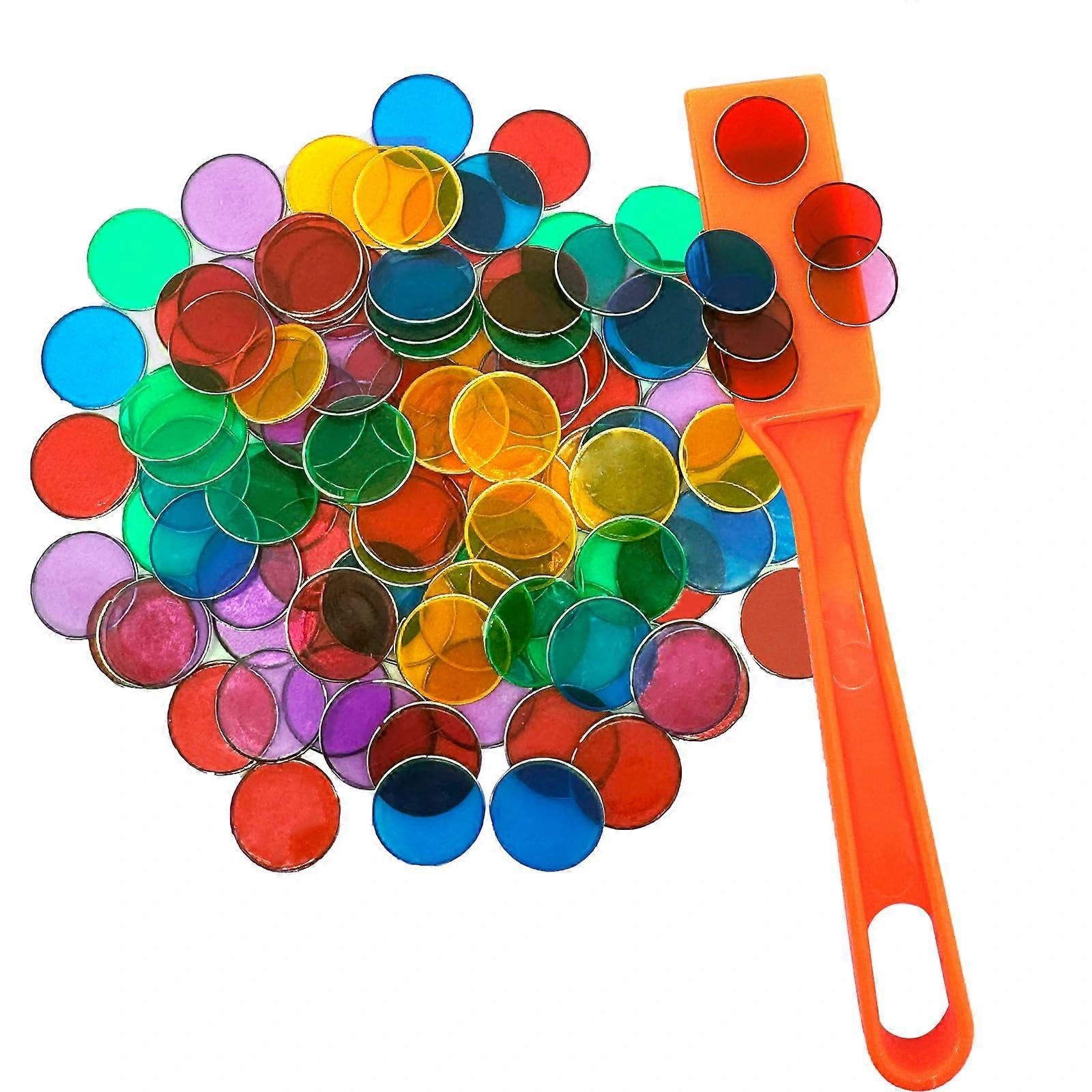 Magnetic Sticks and 100 Bingo Chips Set, for Bingo Game and Magnet Game