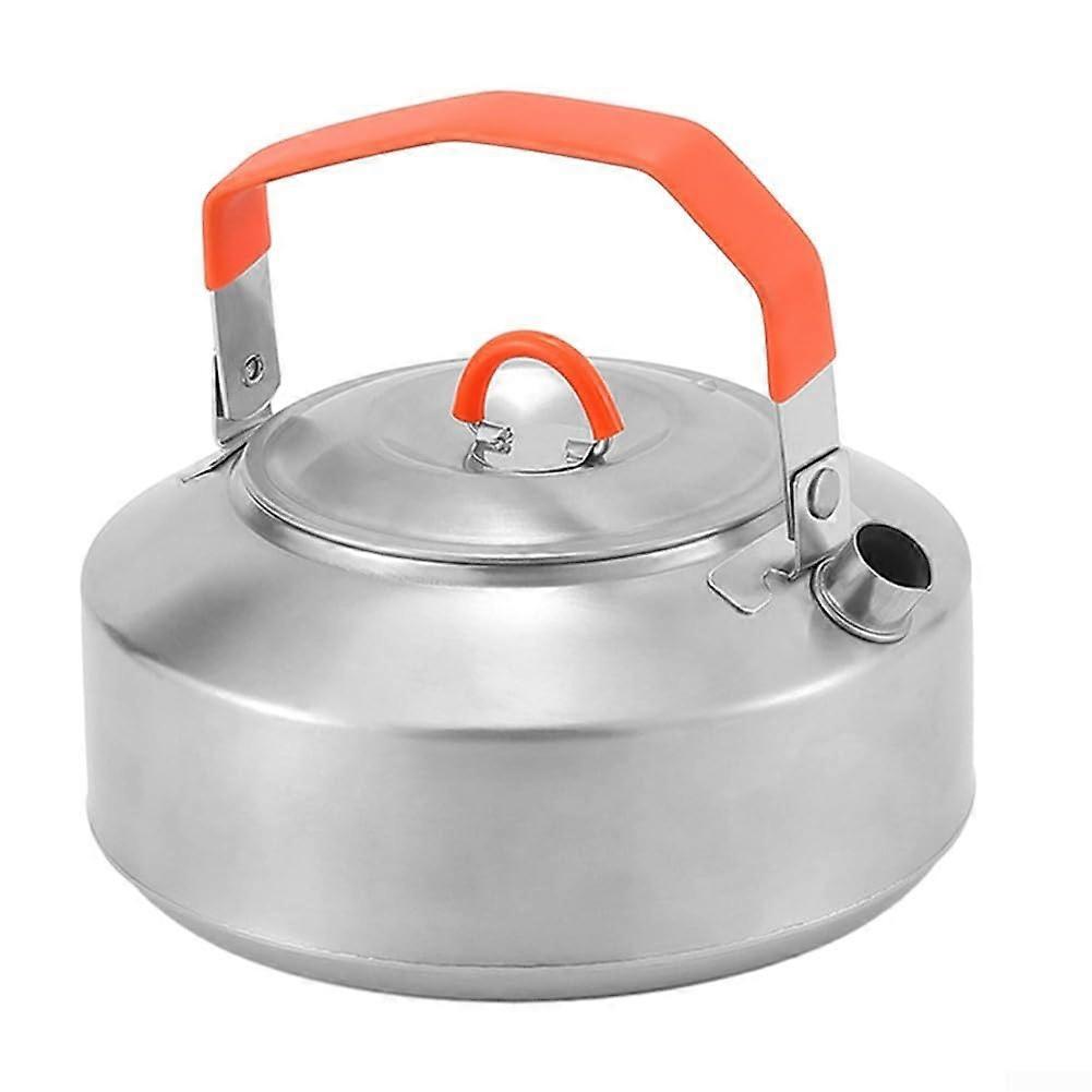 Efficient water kettle, portable 1liter aluminum teapot for hiking, camping, and travel.