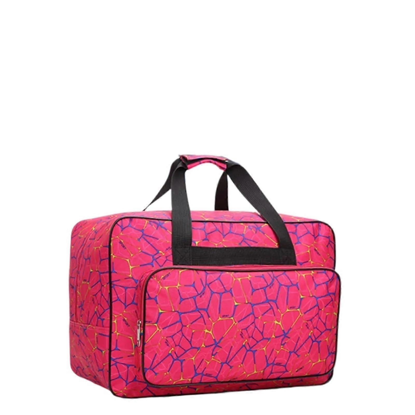 Sewing Machine Bag - Portable Storage Case for Standard Machines, Travel Organizer, Rose Red, With Accessory Pockets