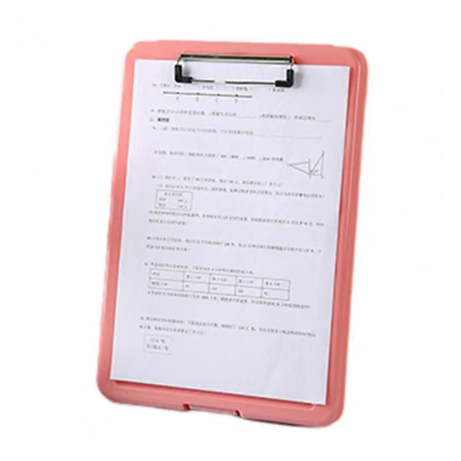 Magazine File Cardboard 2 Pieces File Storage Box with Clipboard (Pink)