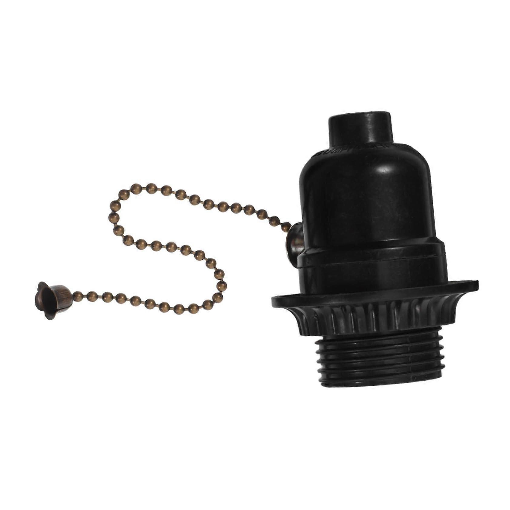 Vintage Lamp Socket With Pull Chain Switch For Floor Lamps, Screw Base, E26/E27, Stylish Design, Reliable Insulation