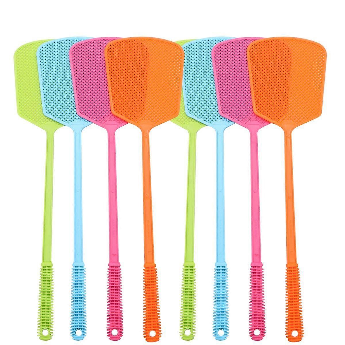 Telescopic Fly Swatters Plastic Longer Handle Home Use Mosquito Swatting 50x13.5cm 10Set