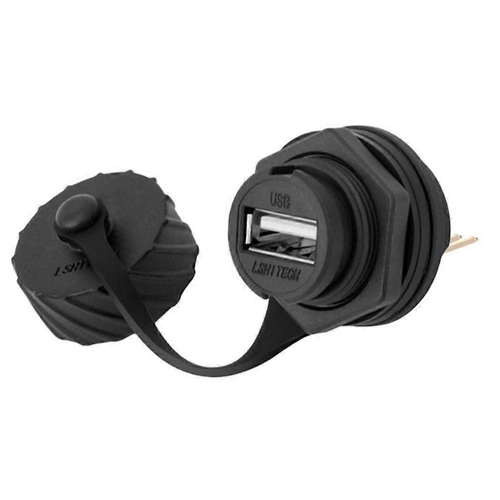 USB 2.0 3.0 Female Socket Plug Panel Mount Adapter 2/2.54mm Needle Pitch Connect Soldering Directly Waterproof Connector with Cap