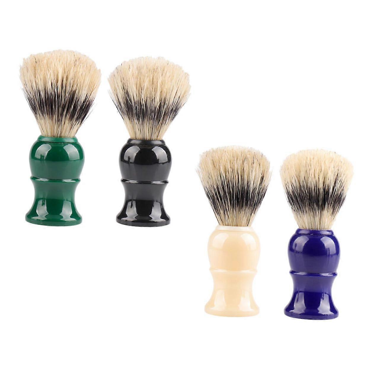 Shaving brush for men with bristles and plastic handle, beard brush for men, portable for travel and business trips.