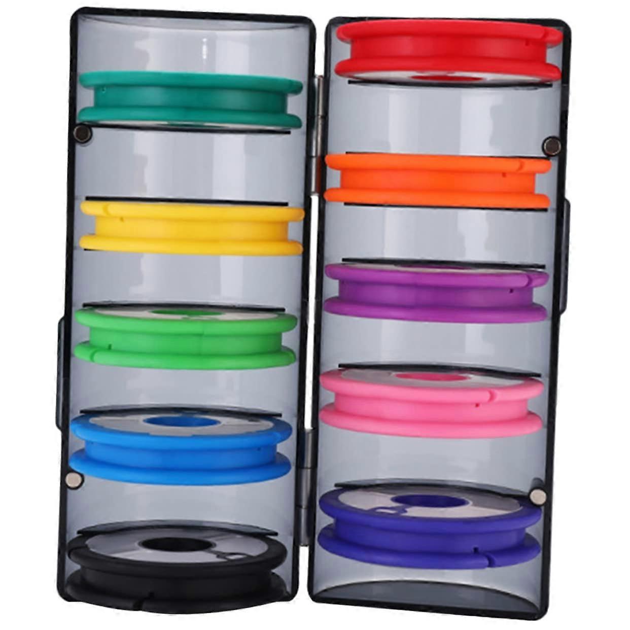 Fishing Line Organizer and Durable Storage Box for Fishing Reel and Line, Scratch-Proof with Random Rainbow Color Variation