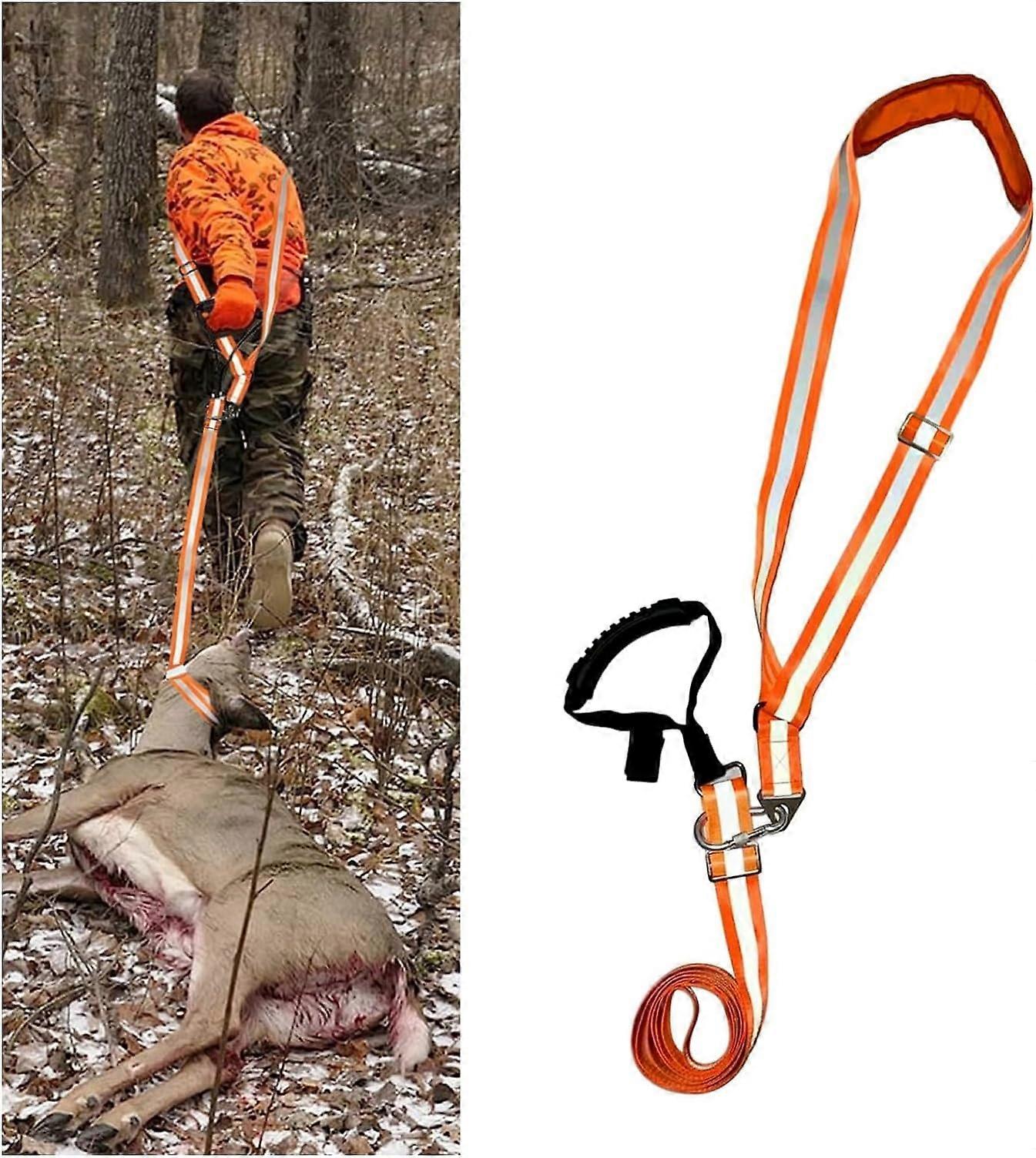 Deer Tow Rope, Robust Reflective Harness with Adjustable Strap, Deer Drag, Hunting Accessories