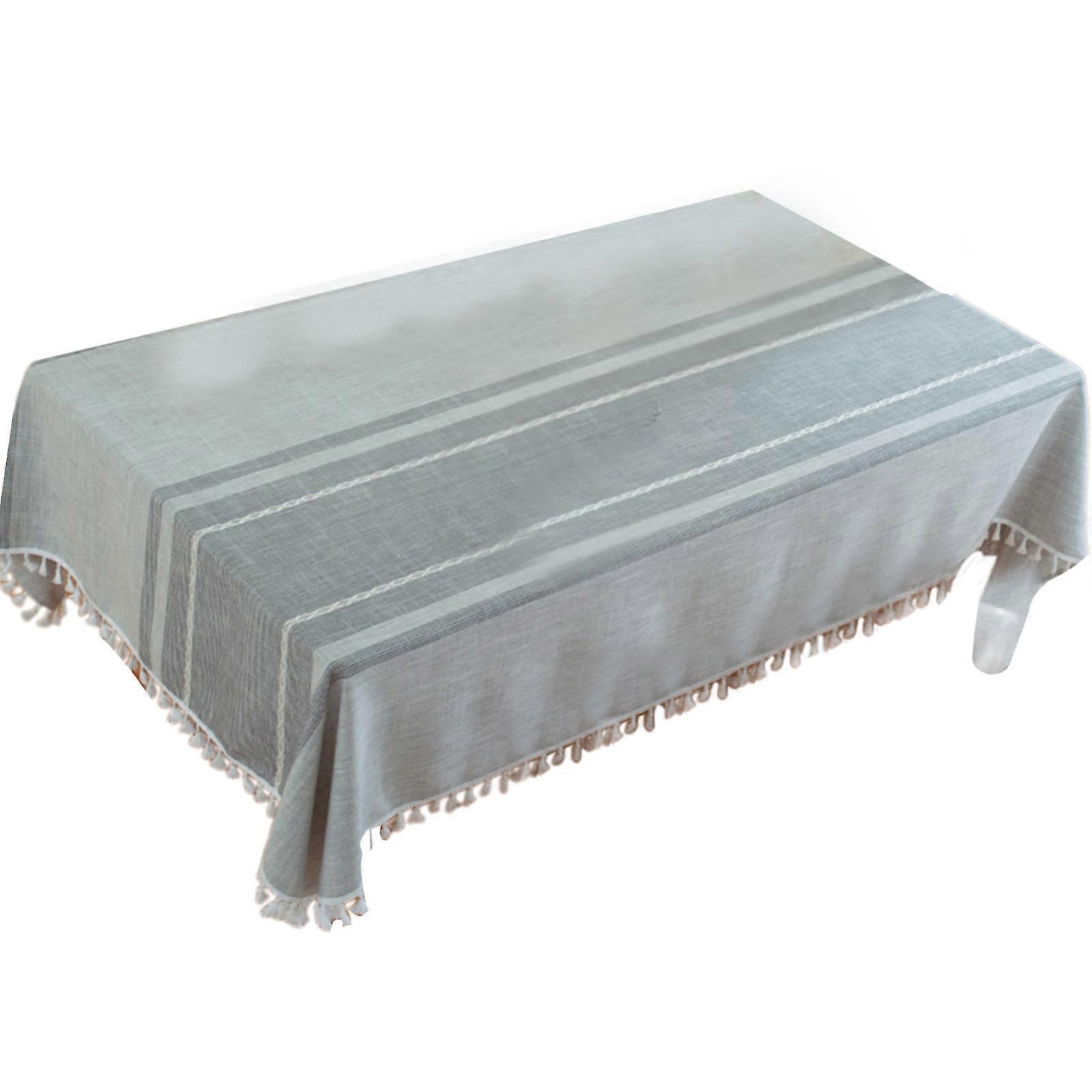 Tablecloth Breathable Rectangular Table Runner Cotton Blend Fabric Dustproof For Formal Dinners And Casual Parties  grey