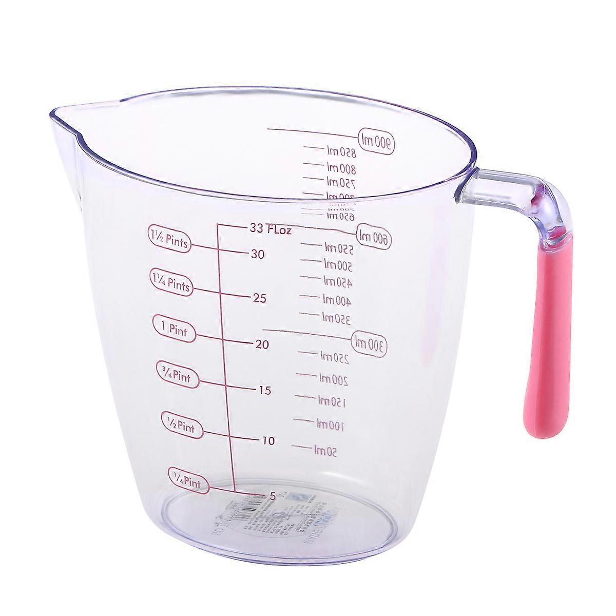 900ml Transparent Plastic Measuring Cup with Marking Scales Baking Kitchen Measuring Pitcher Measuring Cup