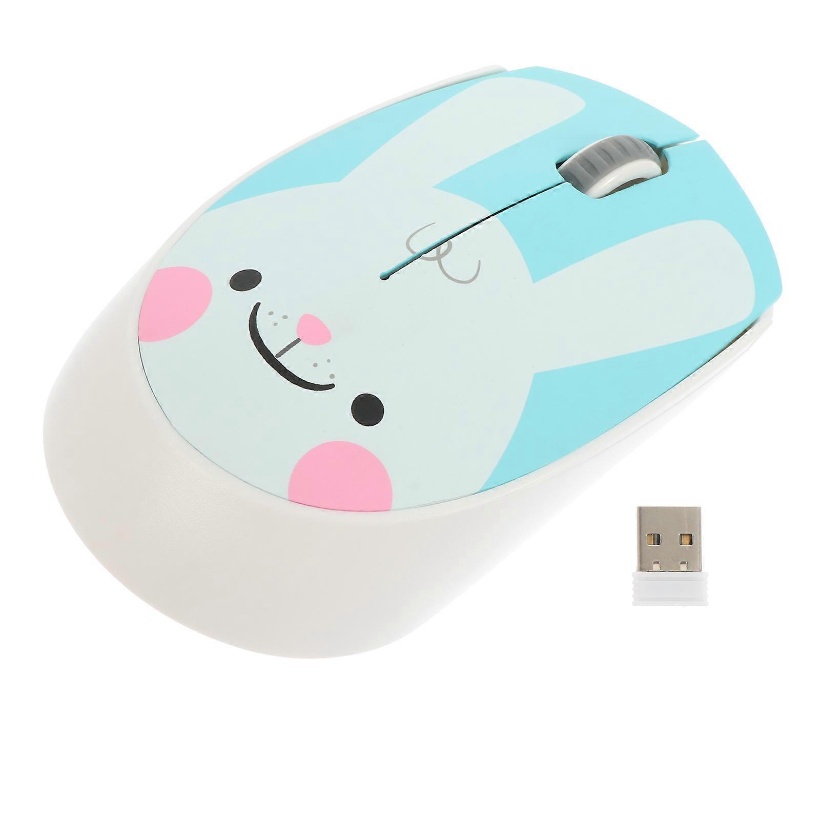 Silent Mouse Wireless Control Optical Mute Mouse For Notebook Laptop Computer Ergonomic Design Sky-Blue 1Pcs