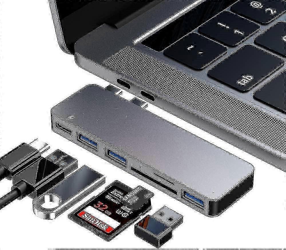 Usb C Hub Adapter For Macbook Pro/air 2020 2019 2018, 6 In 1 Usb-c Accessories Compatible