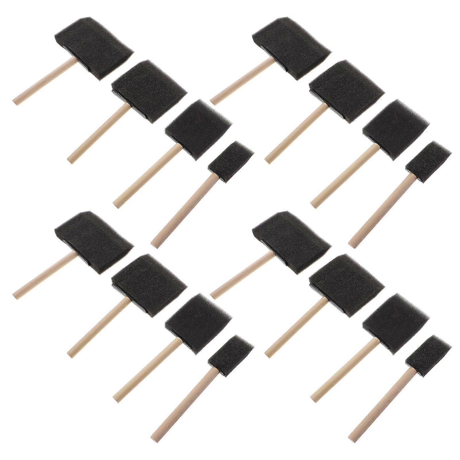 Kids Sponge Paintbrush for Painting with Wood and Sponge Assorted Color Practical Ergonomic Design