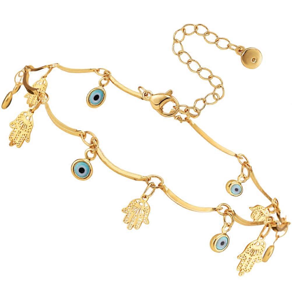 Golden Copper Plated Alloy Pendant Anklet for Decoration with Elegant Design and Comfortable Fit 7