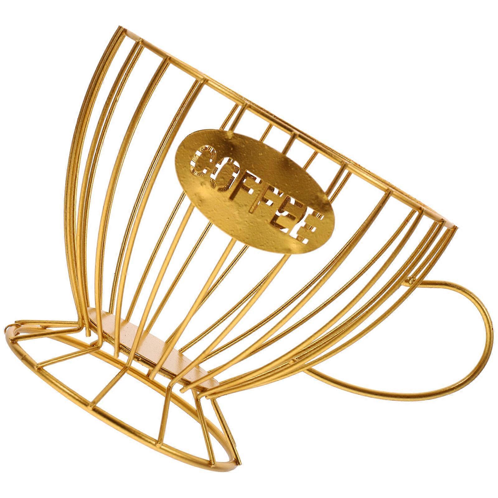 Golden Pod Holder Practical Storage Rack for Kitchen or Break Room Counter 6.5 x 4.3 Inches