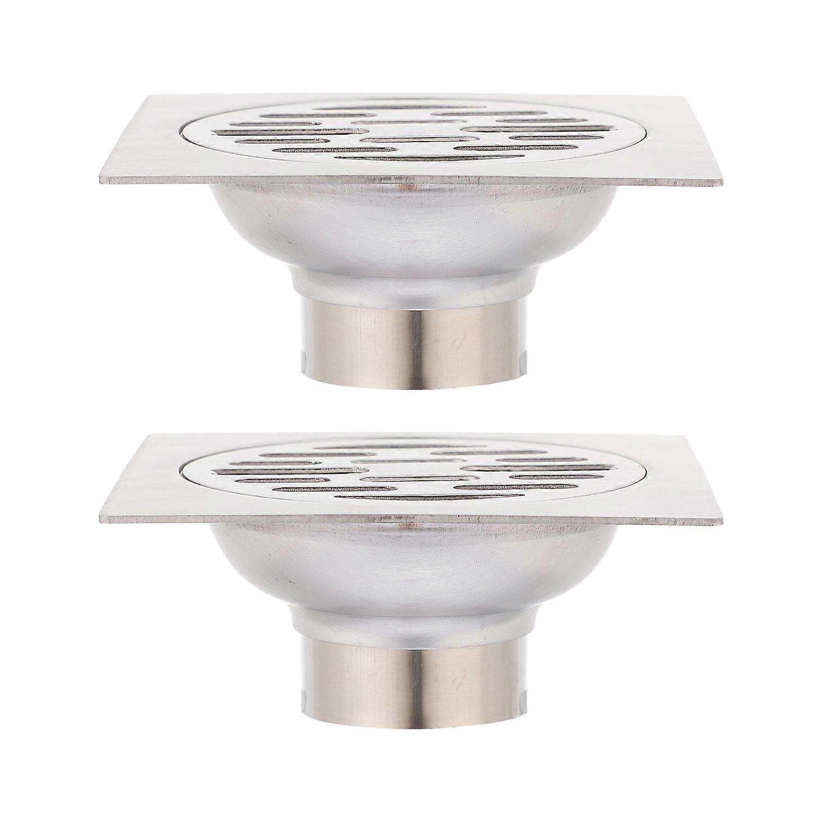 Square Shower Drain Cover 2Pcs Durable Floor Drain For Hotel Installation 10X10CM With Anti-leak Function