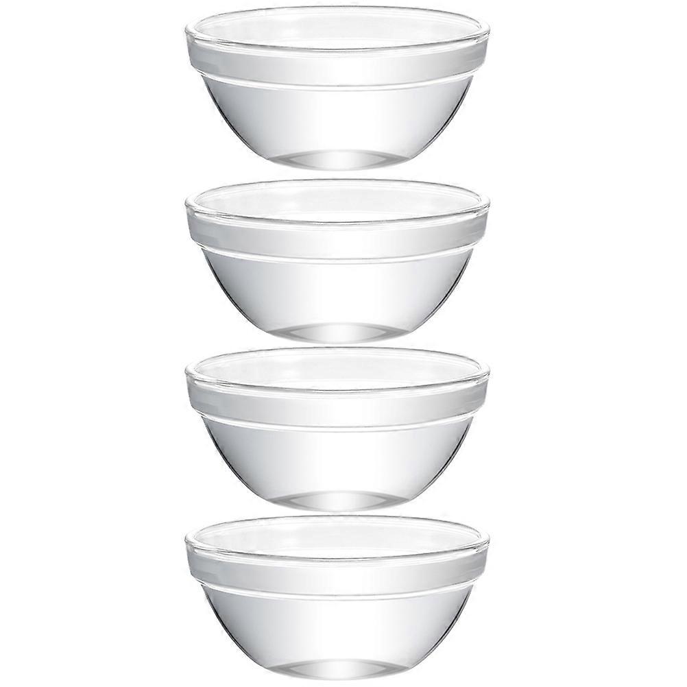 4Pcs Glass Bowls for Household Use Transparent Serving and Multi function Food Bowls