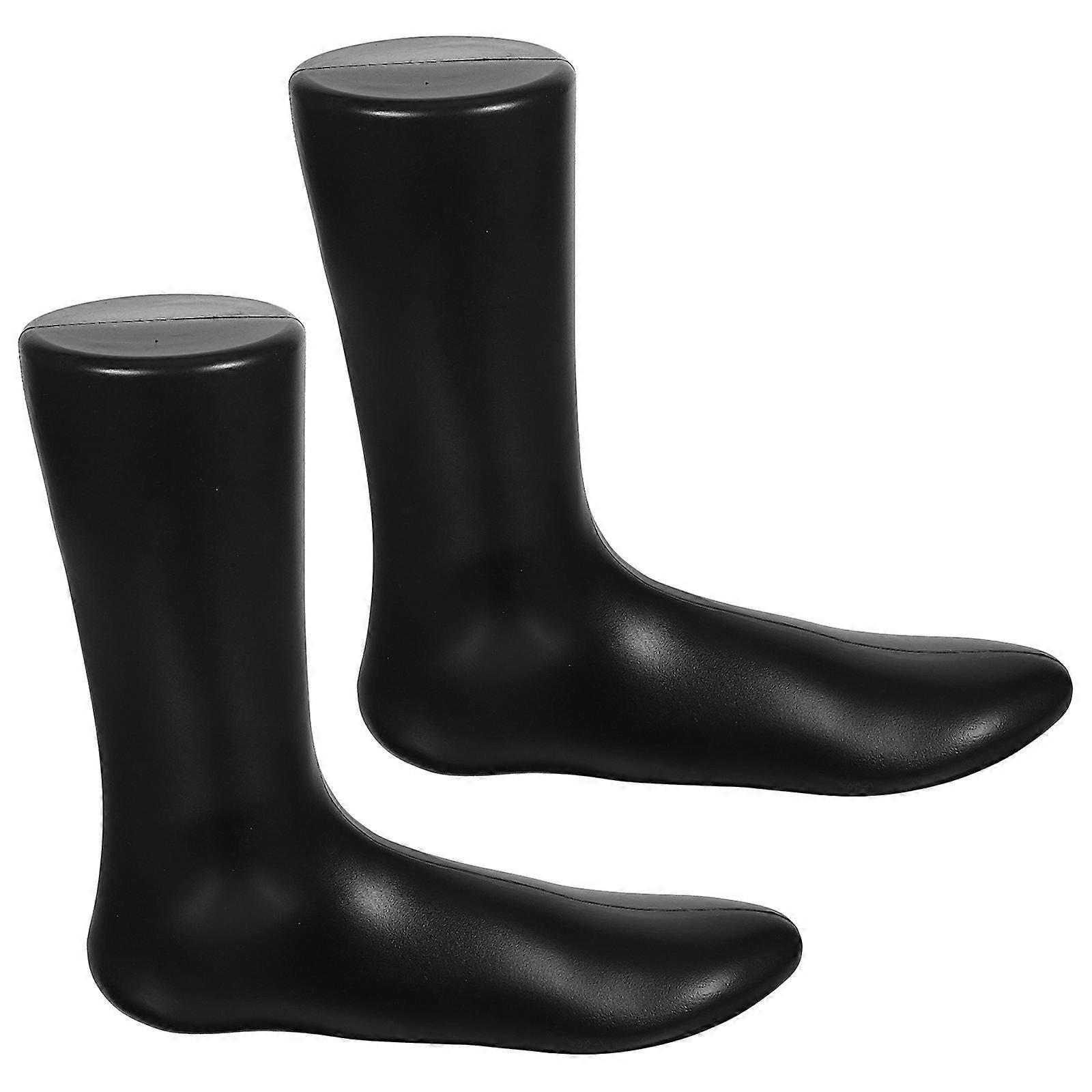 Black PE Sock Display Mannequin for Shop with Stable Construction and Accurate Proportions 2pcs Women Type