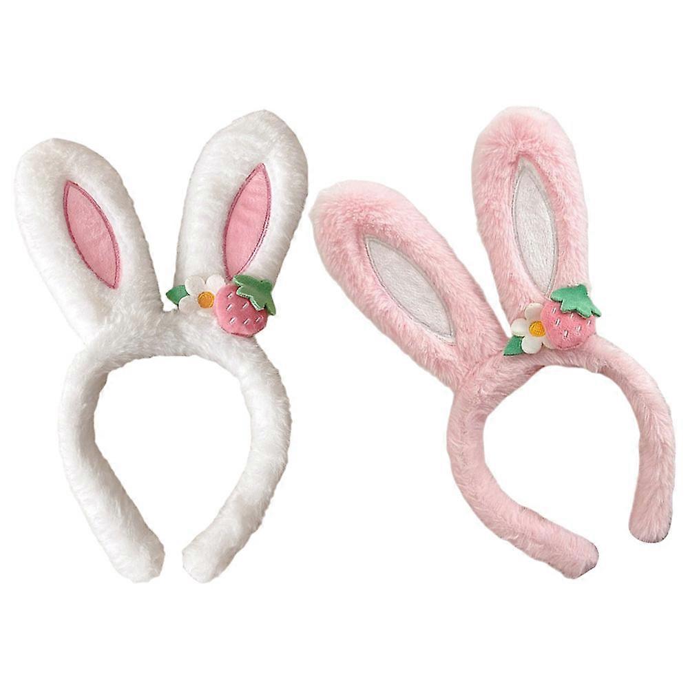 Bunny Ears Headband Plush Rabbit Ear Headdress for Parties Festivals Funny Photo Props Comfortable Lightweight Cartoon Design