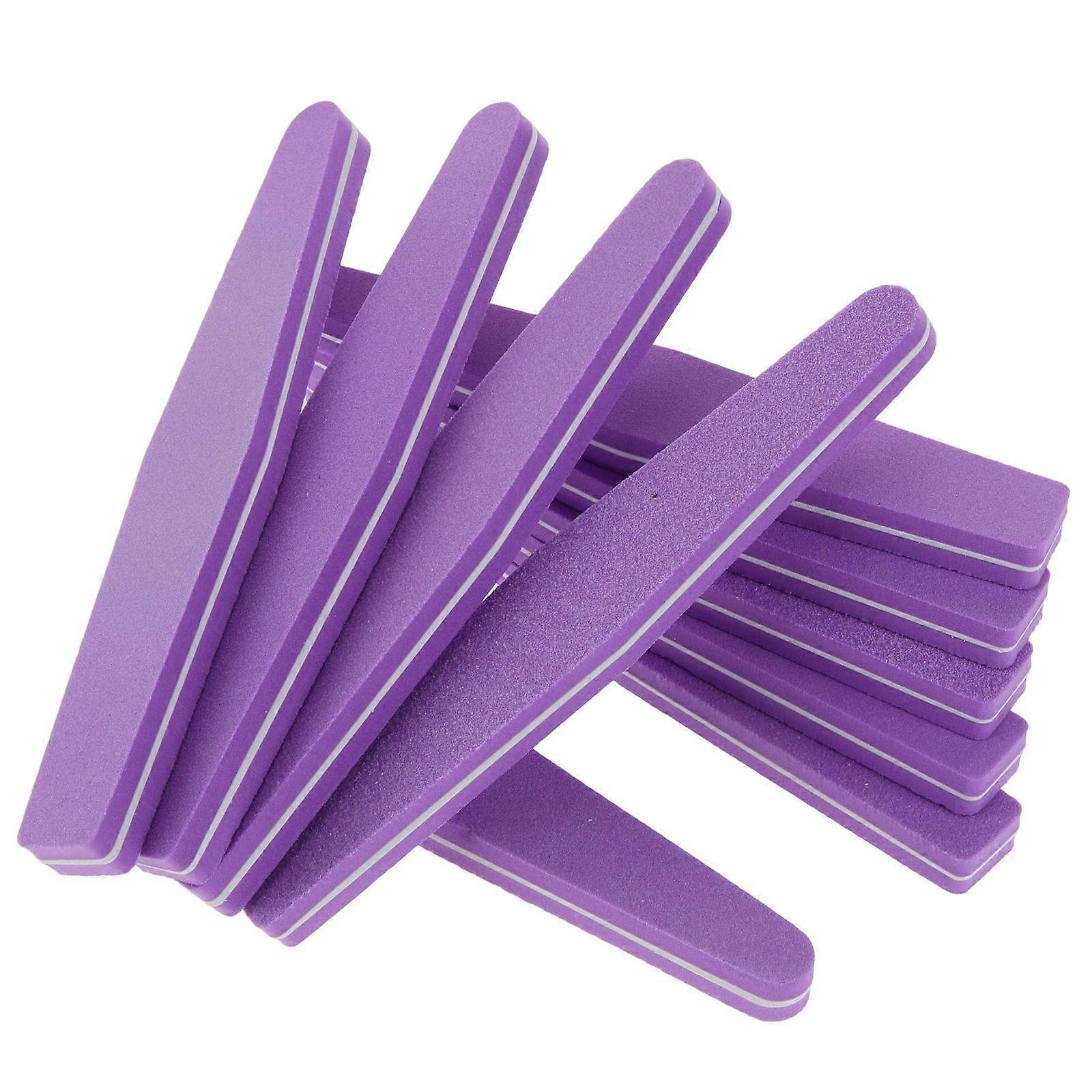 10Pcs Nail Buffers Double Sided Polishing Board For Manicure Tools Purple Surface Sanding