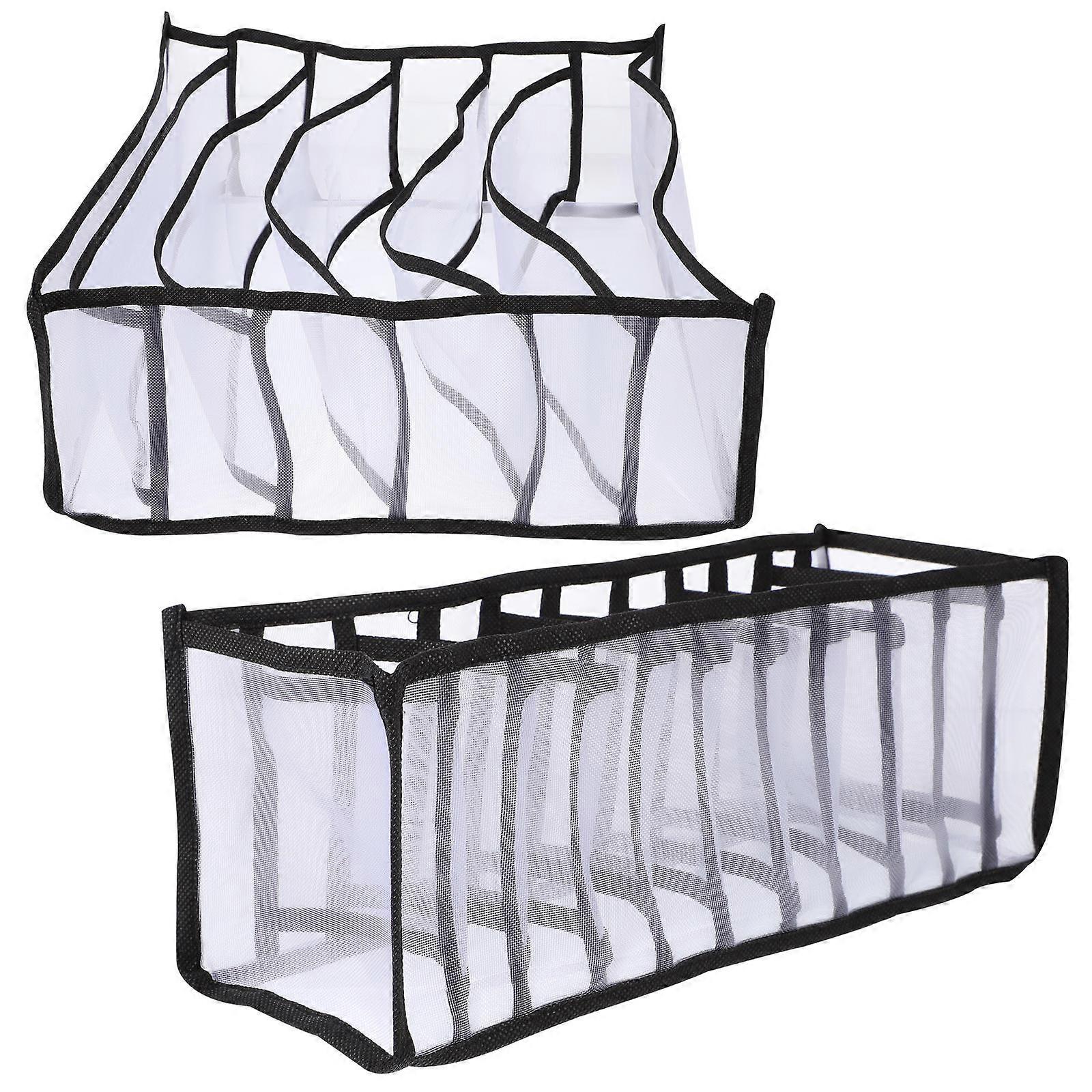 Underwear Organizer with Compartments Sock Storage Box Fabric Case for Bedroom Closet Space Saving Underpants Container Wardrobe Storage