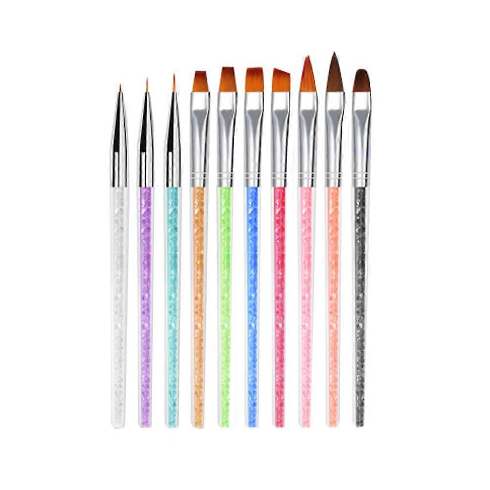 Nail Art Pens Set with Alloy Tips for Fine Line Drawing Ideal for Home Salon Use 10pcs Assorted Color