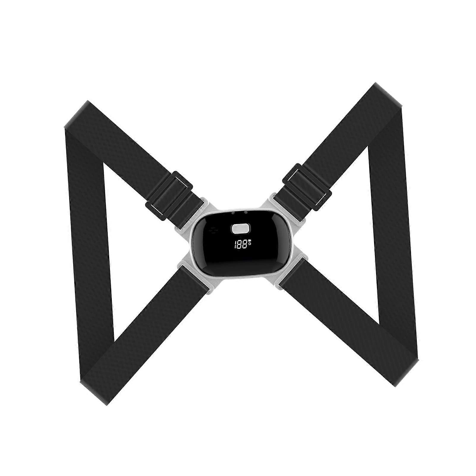 Posture Corrector Unisex, Auto Detection, Vibration Alarm, Elastic Back Support, High-Strength, For Home Use, Black